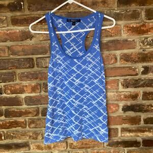 City Stars Blue Graphic Racerback Tank Top Medium